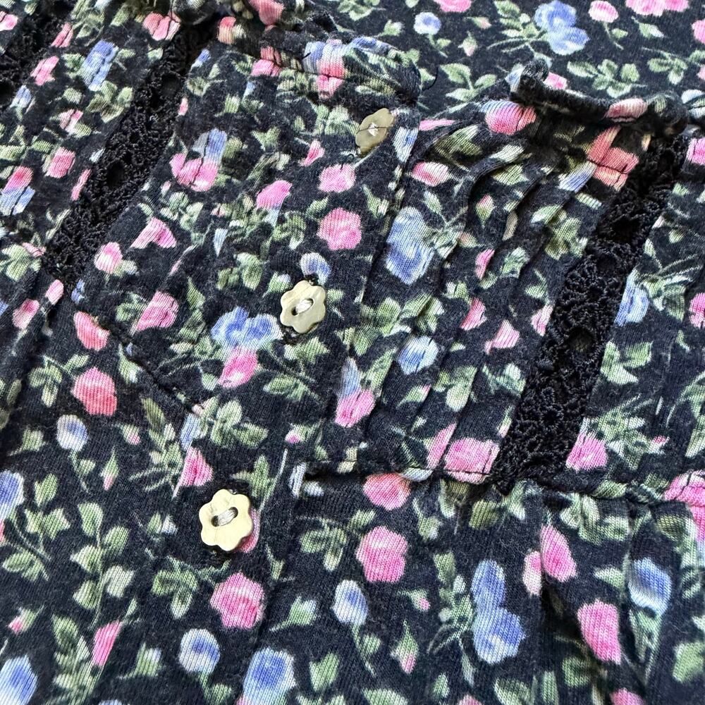 Eileen West Midnight Blossoms Modal Nightgown Size 2X Black Plus Size Pajama - Picture 4 of 9